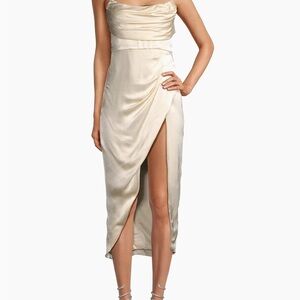 Bardot Elio Draped Satin Corset Dress